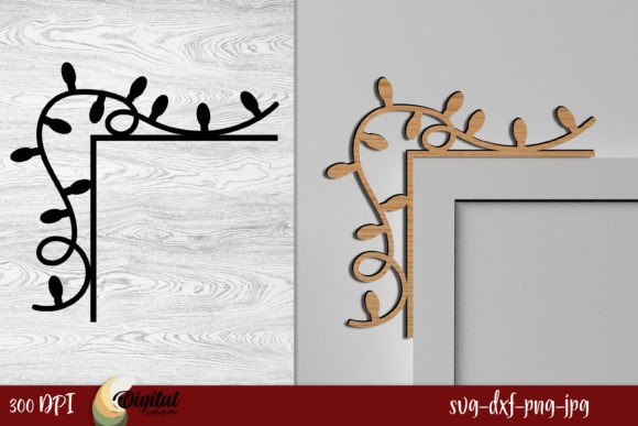 3D Christmas Door Corners Laser Cut SVG for Winter Amp