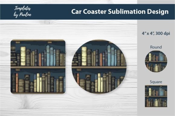 Bookshelf Car Coaster Sublimation Design Review
