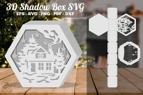Christmas Home Hexagon Shadow Box SVG Review