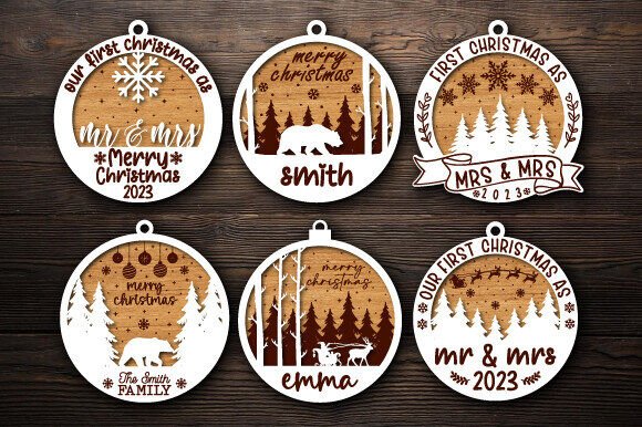 Christmas Ornaments Laser Cut Bundle for Winter Amp