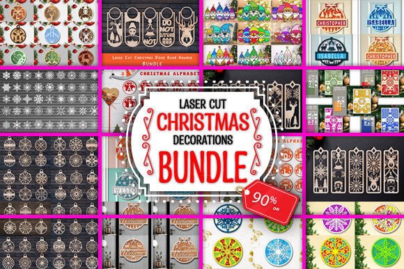 Laser Cut Christmas Decorations Bundle for Winter Amp Shops