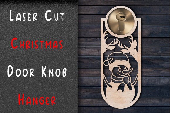 Laser Cut Christmas Door Knob Hanger Svg for Winter Amp