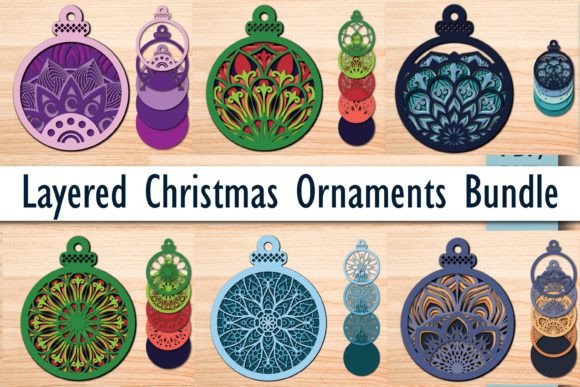 Layered Christmas Ornaments SVG Bundle: Winter Amp