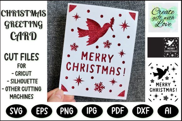 Merry Christmas Card SVG Template Review