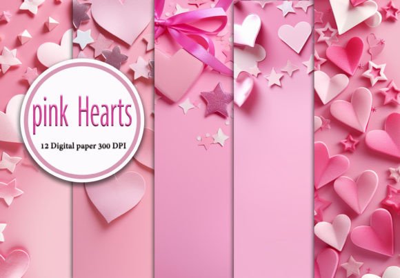 Pink Background with Hearts Stars for Bloggers