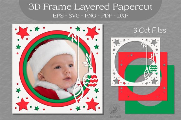 Reviewing Christmas 3D Frame Layered SVG 6