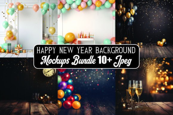 Reviewing Happy New Year Backgrounds Free Mockups