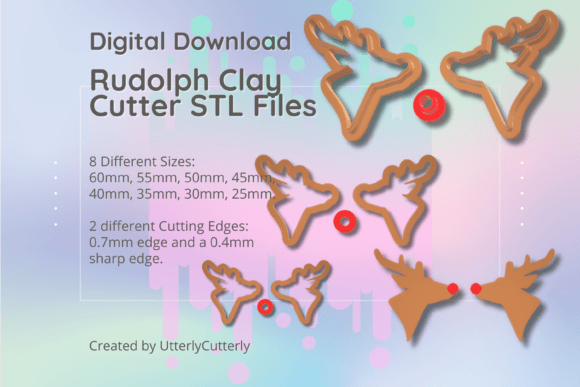 Rudolph 1 Clay Cutter: Festive Tools for Branding