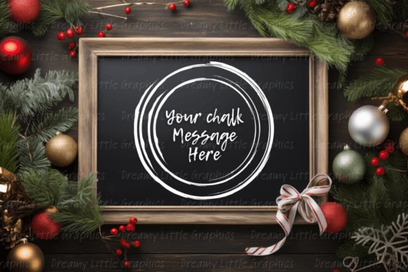Rustic Holiday Chalkboard Mockup for Christmas Amp